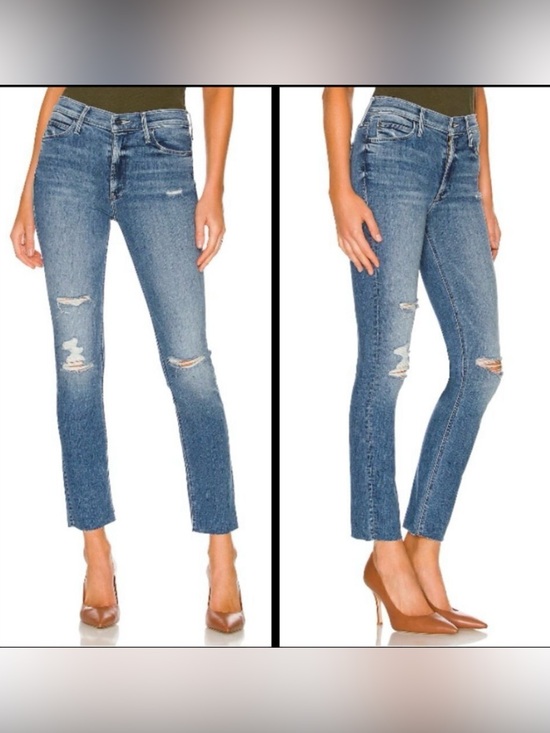 MOTHER Denim - MOTHER The Mid Rise Dazzler Ankle Fray, size 27